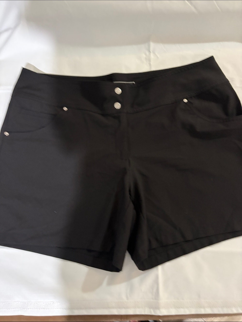 Slazenger Black High-Waist Double-Button Shorts
